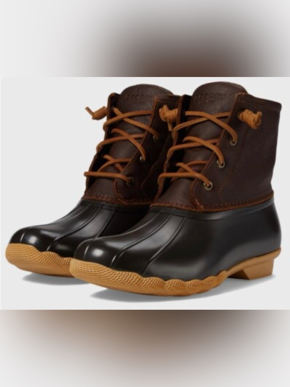 Sperry Saltwater Duck Boots Tan/Dk Brown size 11M